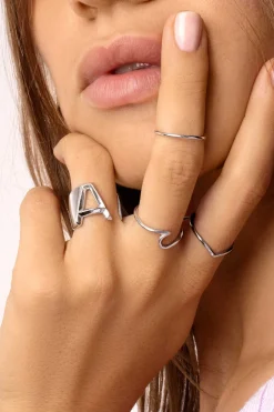 Singularu Bijuteria-Anel Peak Prata