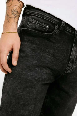 Springfield Bermuda Em Knit Denim Preto-Lavado Mix Cinza New