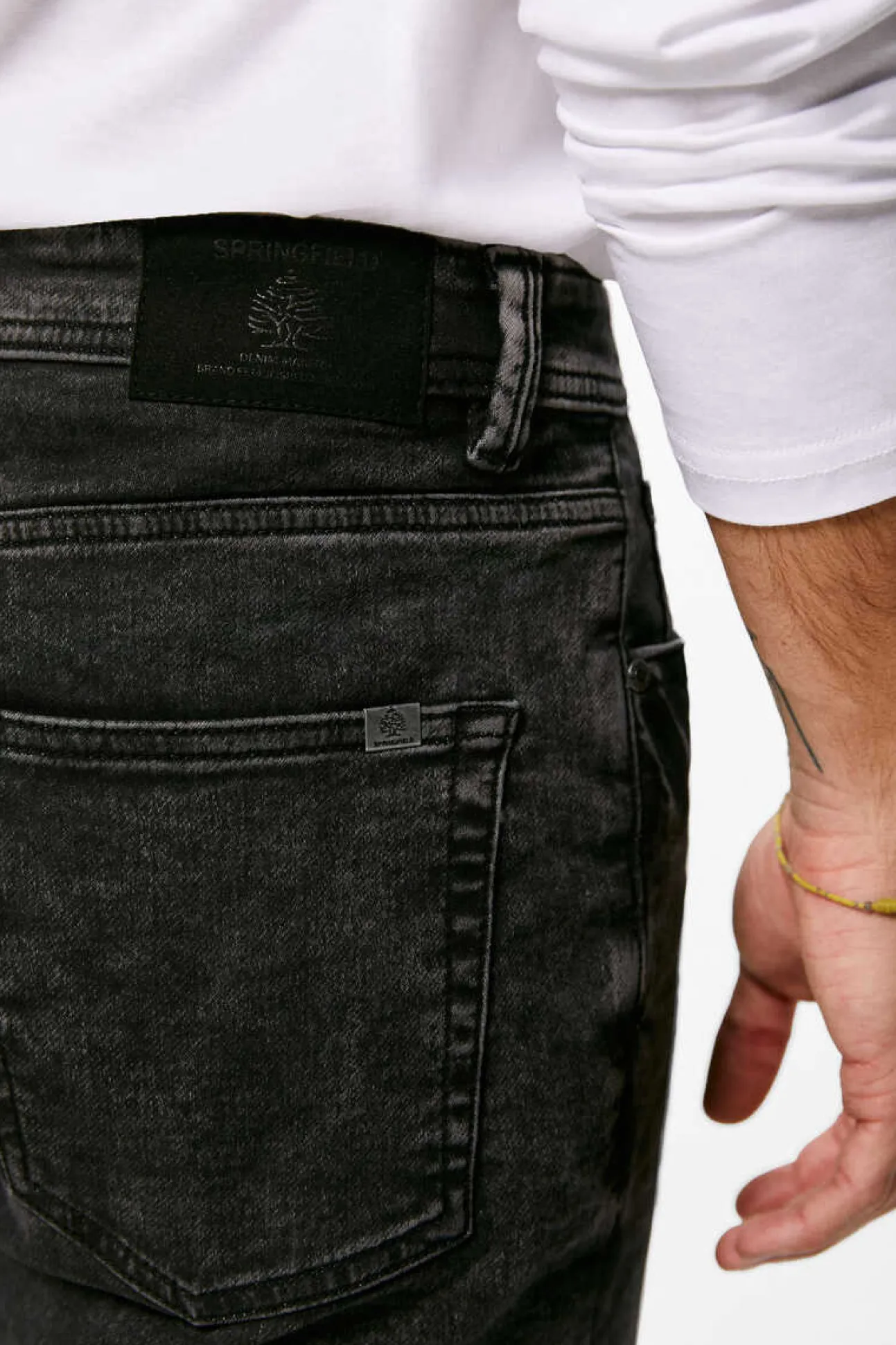 Bermuda Em Knit Denim Preto-Lavado