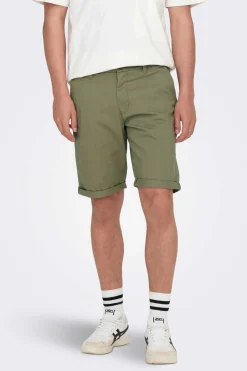 Only & Sons Bermuda Estilo Chino Verde Sale