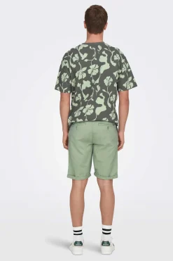 Only & Sons Bermuda Estilo Chino Verde Hot