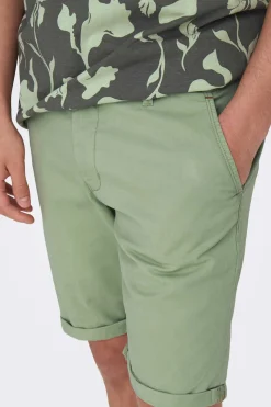 Only & Sons Bermuda Estilo Chino Verde Hot