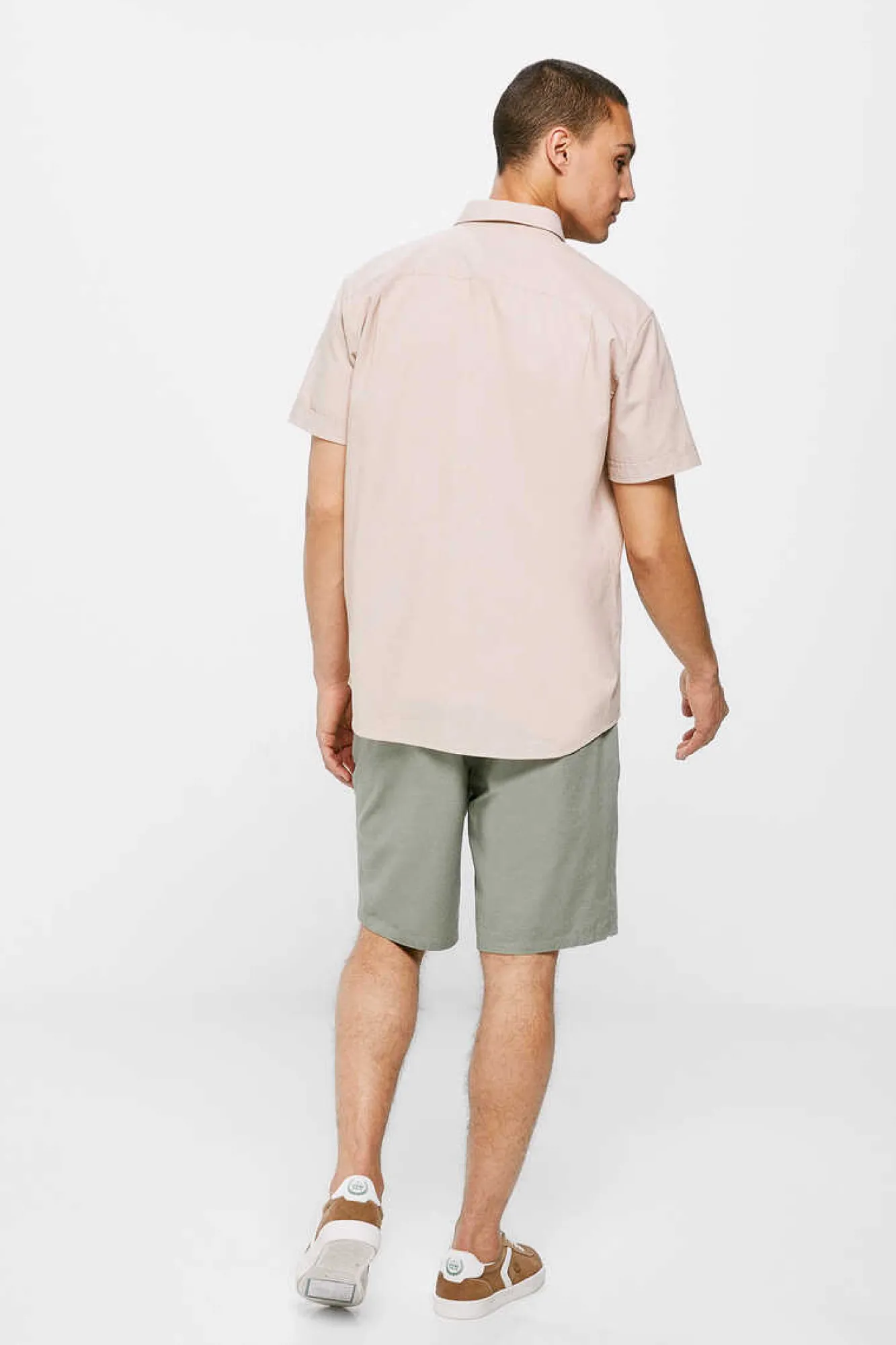 Springfield Bermuda Leve Aspeto Linho Verde Best