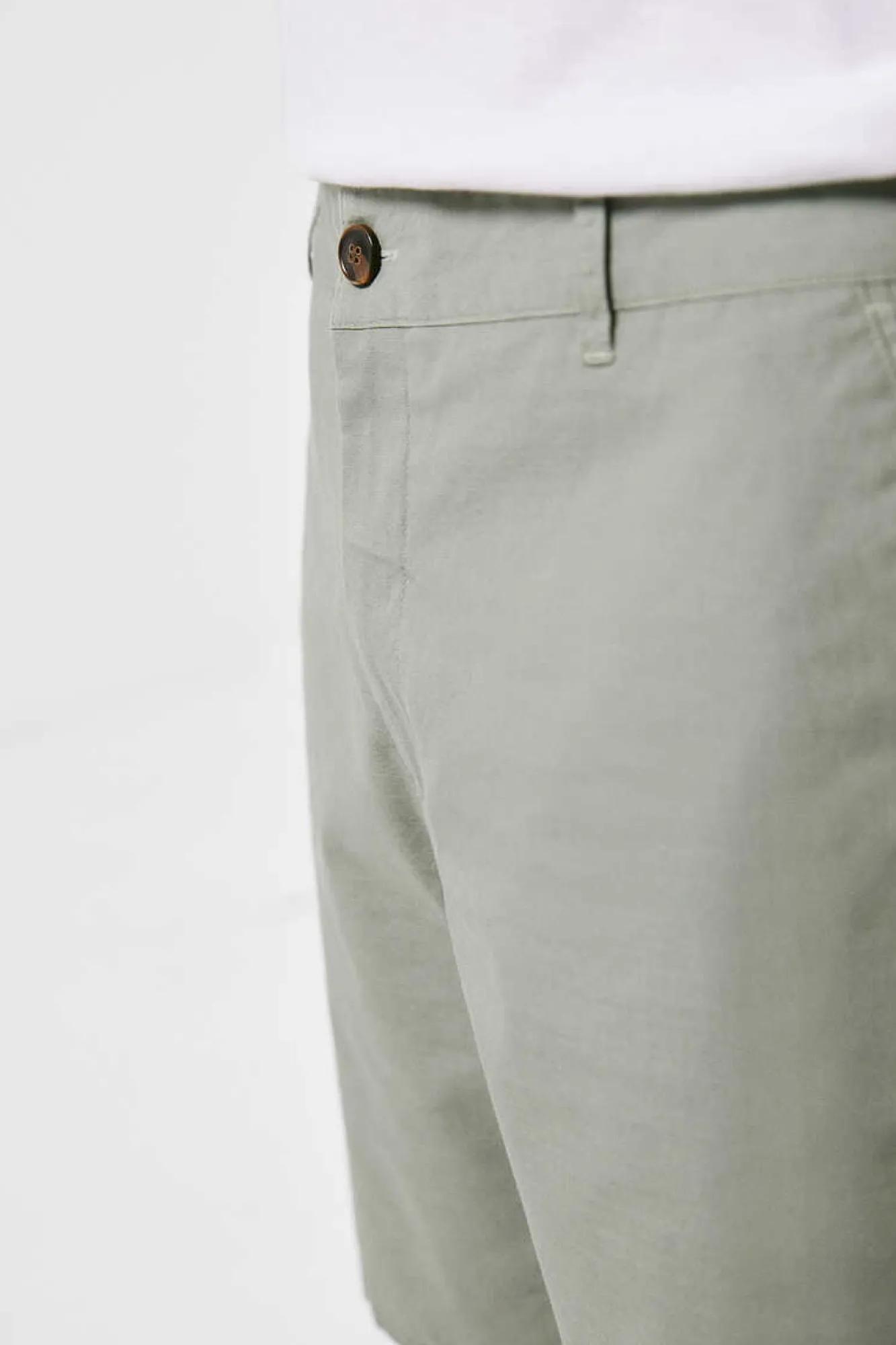 Springfield Bermuda Leve Aspeto Linho Verde Best