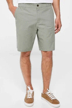 Springfield Bermuda Leve Aspeto Linho Verde Best