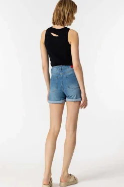 Tiffosi Calcas-Bermuda Mom Fit De Cintura Alta Rasgoes