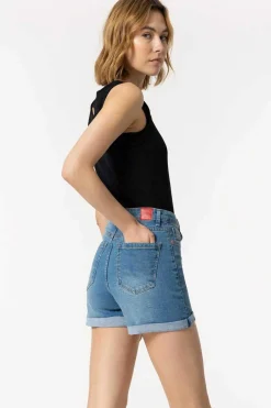 Tiffosi Calcas-Bermuda Mom Fit De Cintura Alta Rasgoes