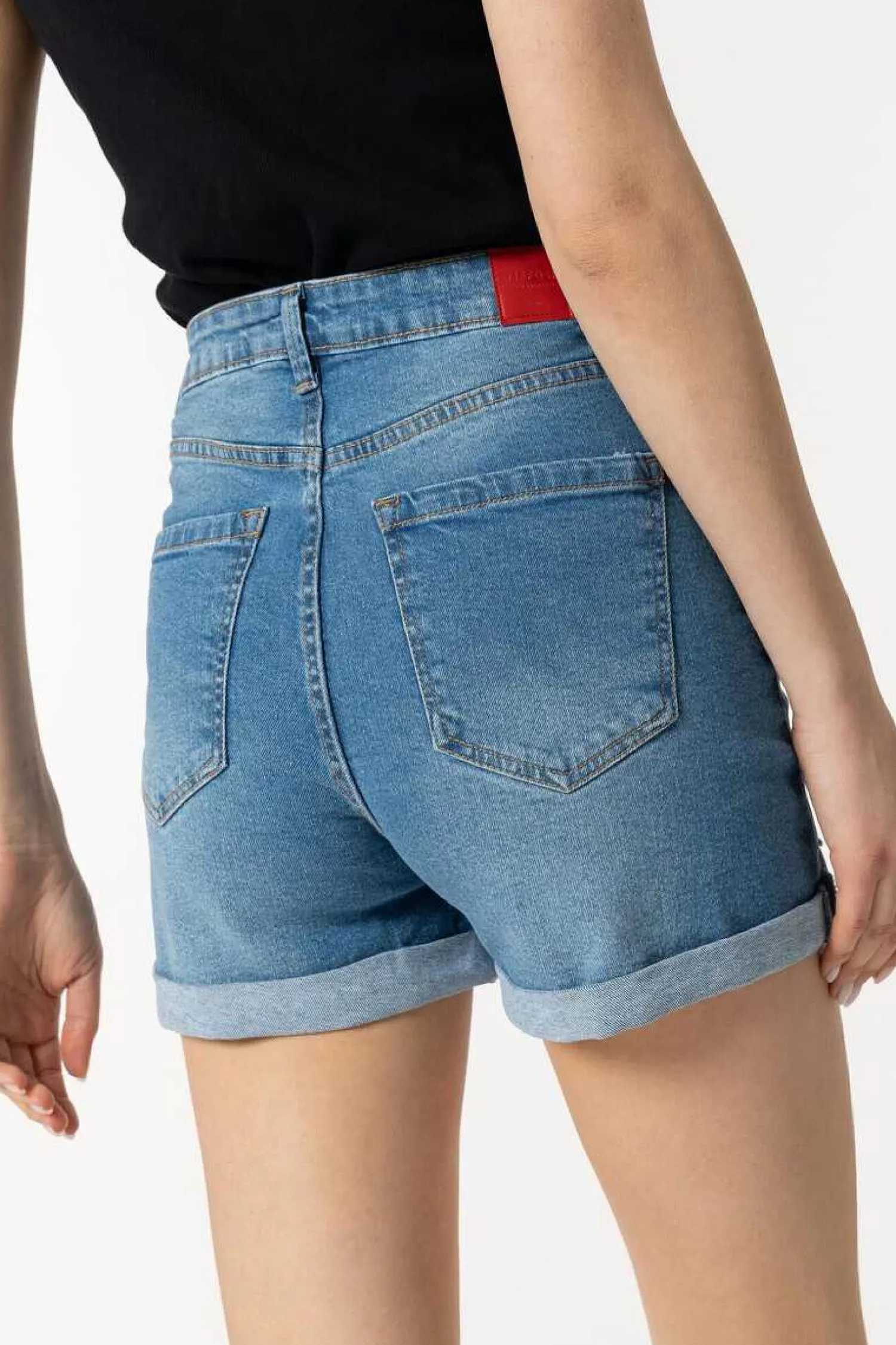 Tiffosi Calcas-Bermuda Mom Fit De Cintura Alta Rasgoes