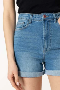 Tiffosi Calcas-Bermuda Mom Fit De Cintura Alta Rasgoes