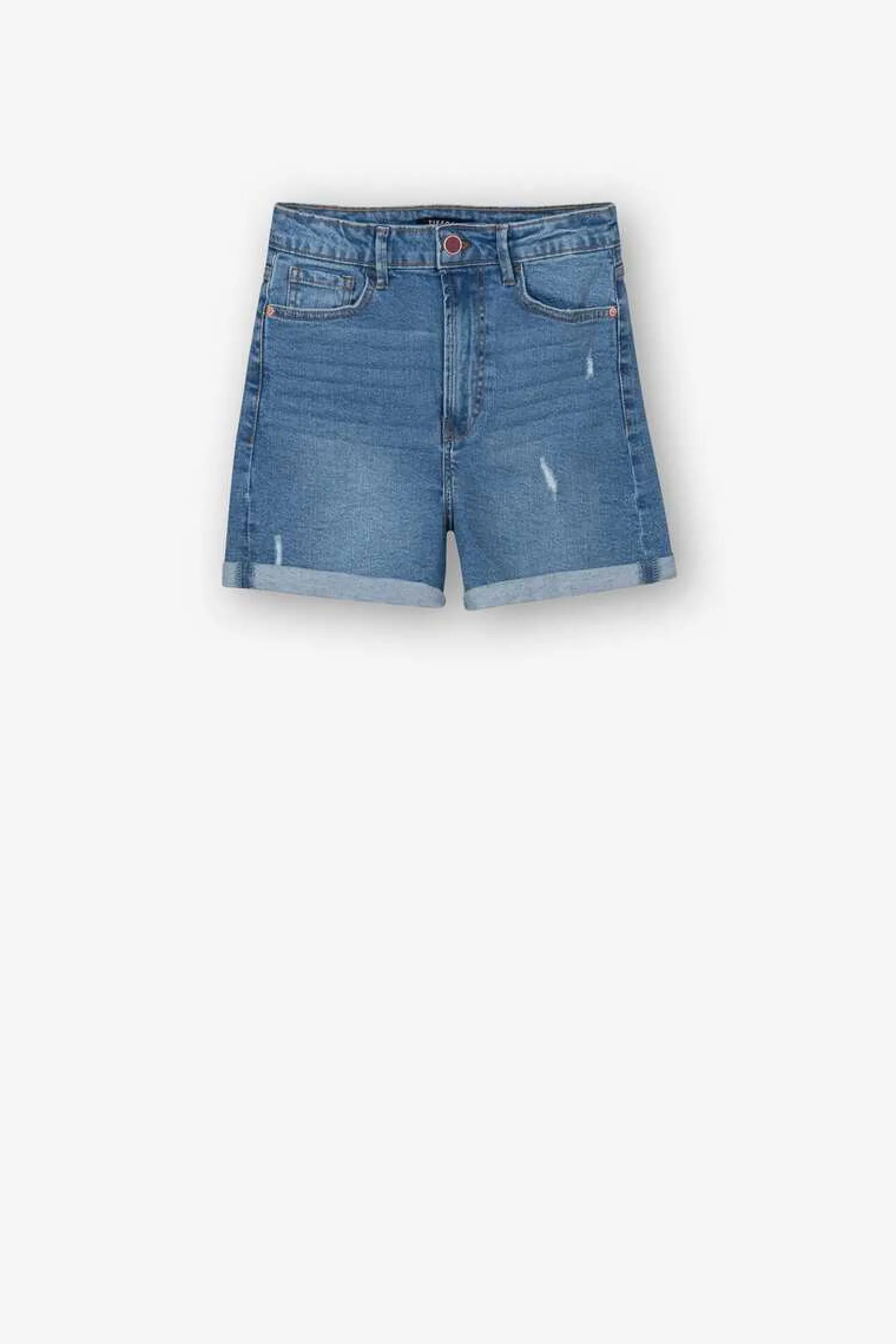 Tiffosi Calcas-Bermuda Mom Fit De Cintura Alta Rasgoes