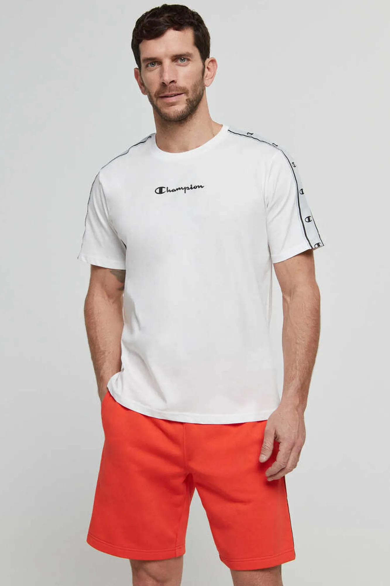Champion Bermudas De Algodao E Cintura Com Logo Laranja Discount