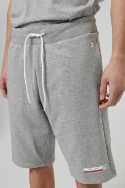 Champion Bermudas De Algodao E Cintura Com Logo Cinza New