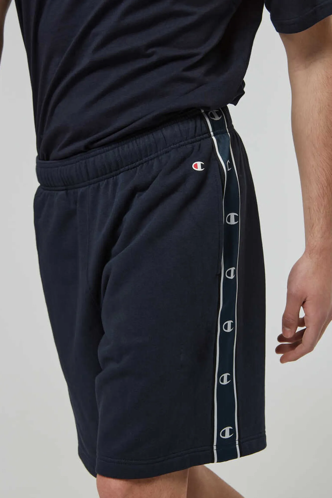 Champion Bermudas De Algodao E Cintura Com Logo Preto Clearance