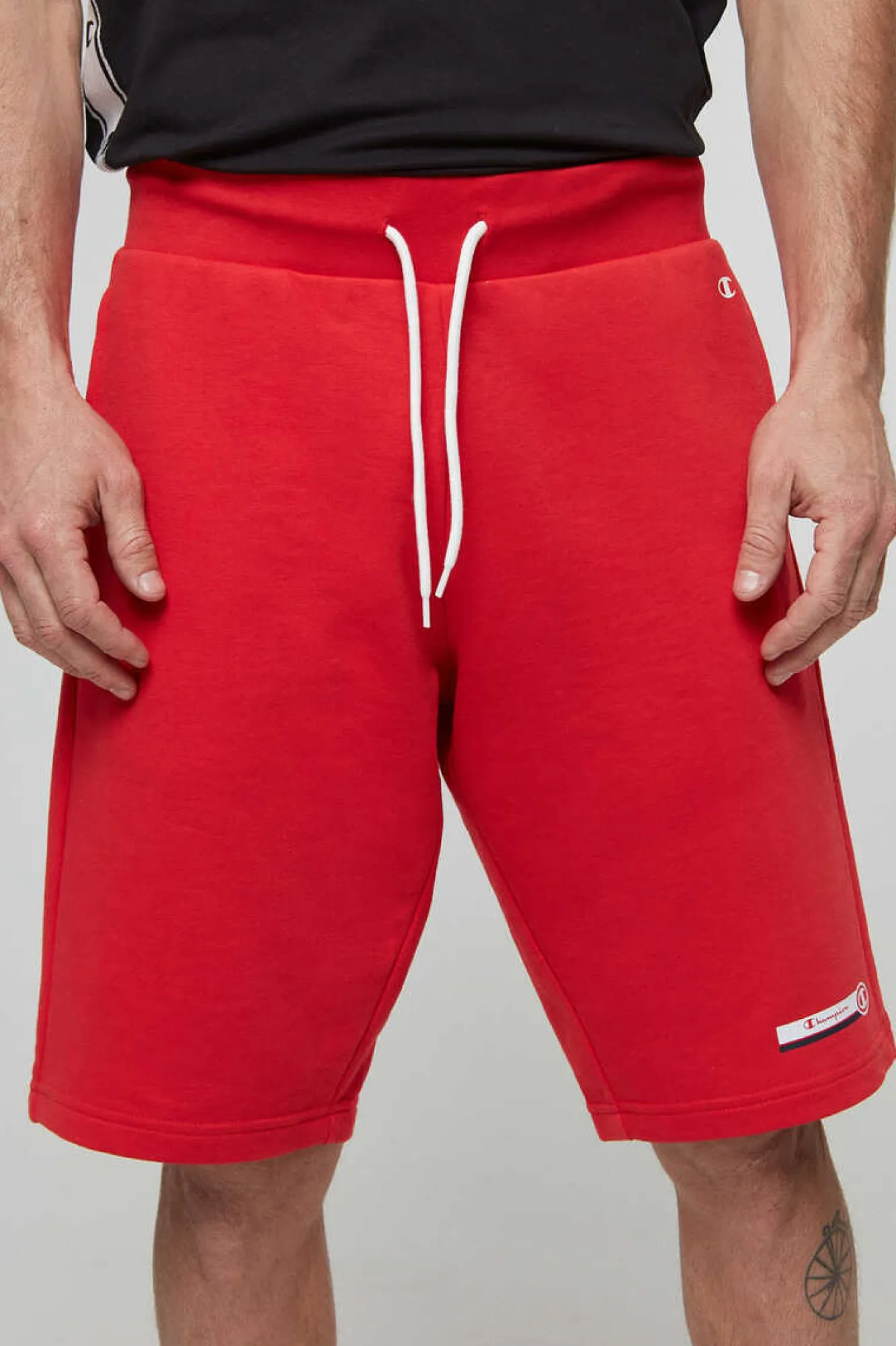 Champion Bermudas De Algodao E Cintura Com Logo Vermelho Sale