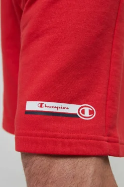 Champion Bermudas De Algodao E Cintura Com Logo Vermelho Sale