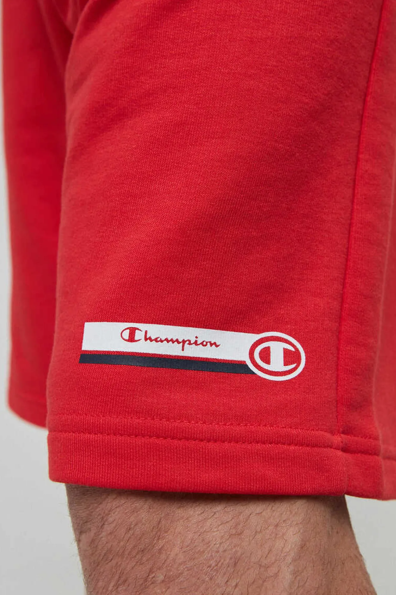 Champion Bermudas De Algodao E Cintura Com Logo Vermelho Sale