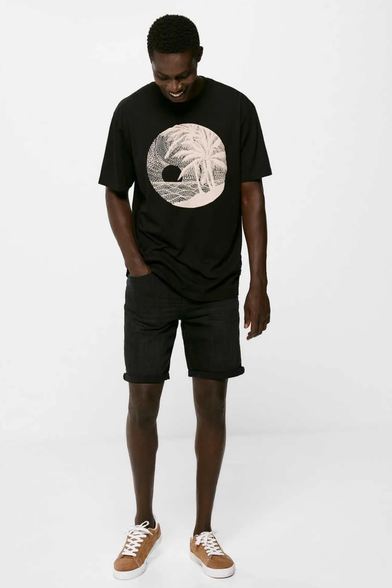 Bermudas De Ganga Lavada Basicas Corte Slim Pretas