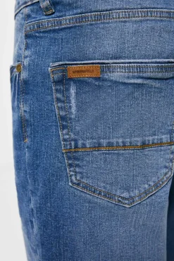 Bermudas Denim Regulares Lavagem Media