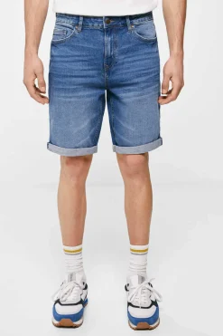 Bermudas Denim Regulares Lavagem Media