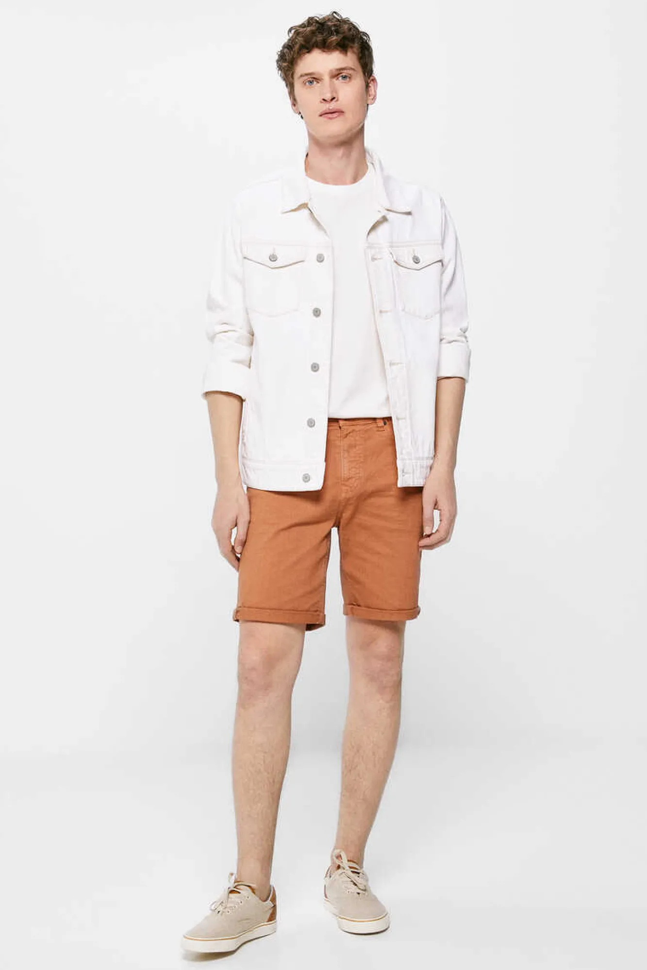 Springfield Bermudas Lavadas De 5 Bolsos Corte Slim Oxido Discount