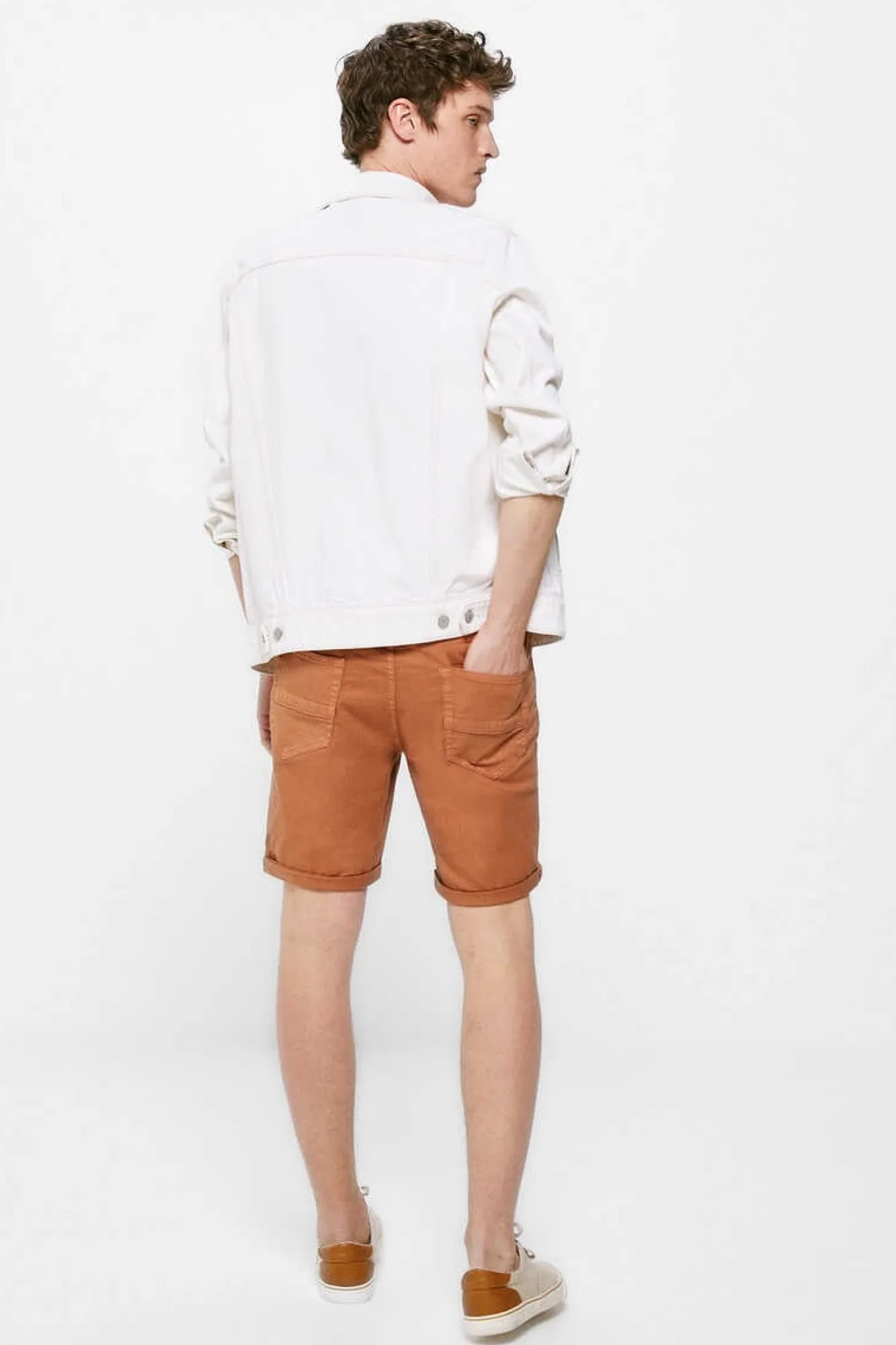 Springfield Bermudas Lavadas De 5 Bolsos Corte Slim Oxido Discount