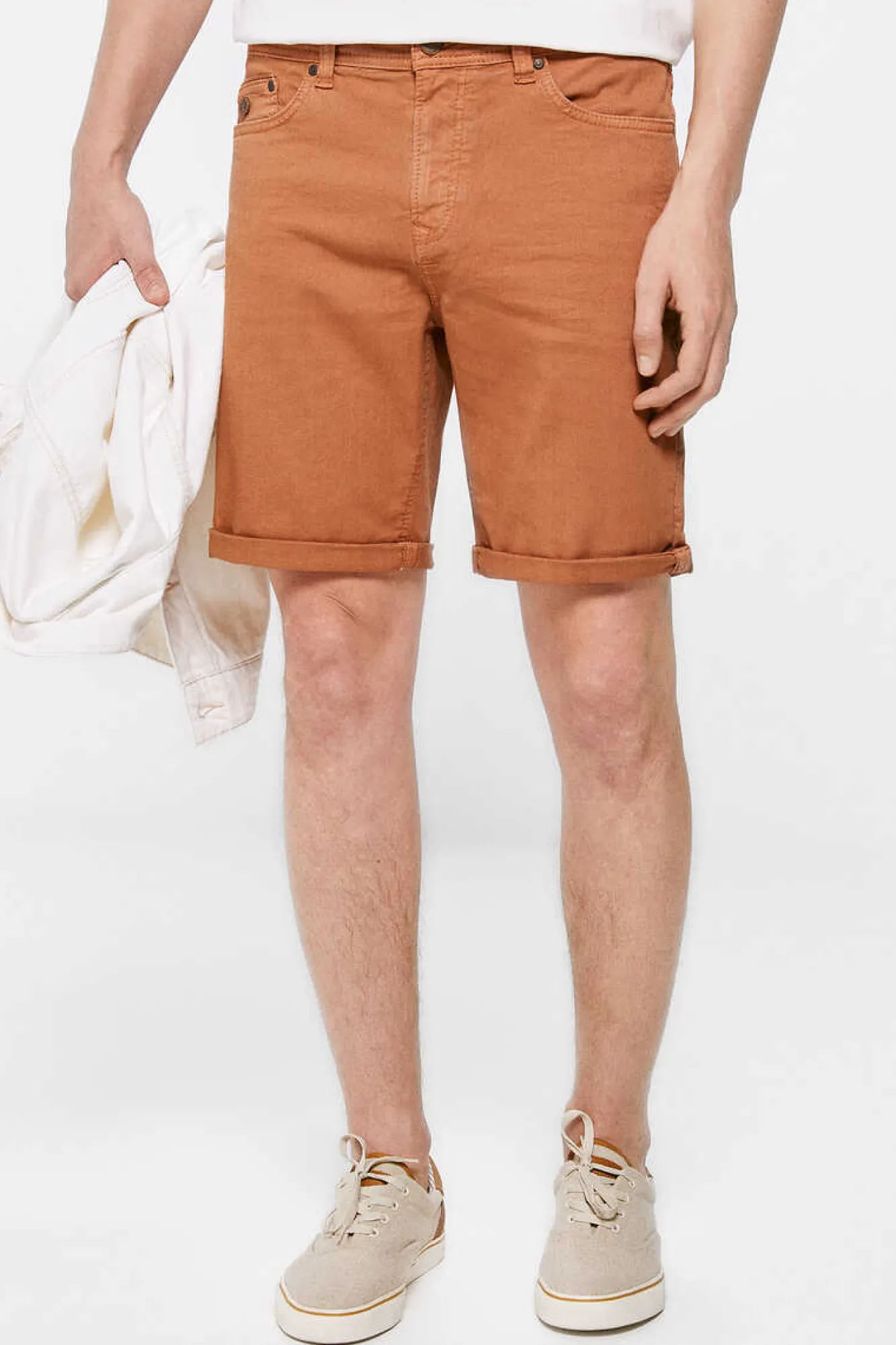Springfield Bermudas Lavadas De 5 Bolsos Corte Slim Oxido Discount