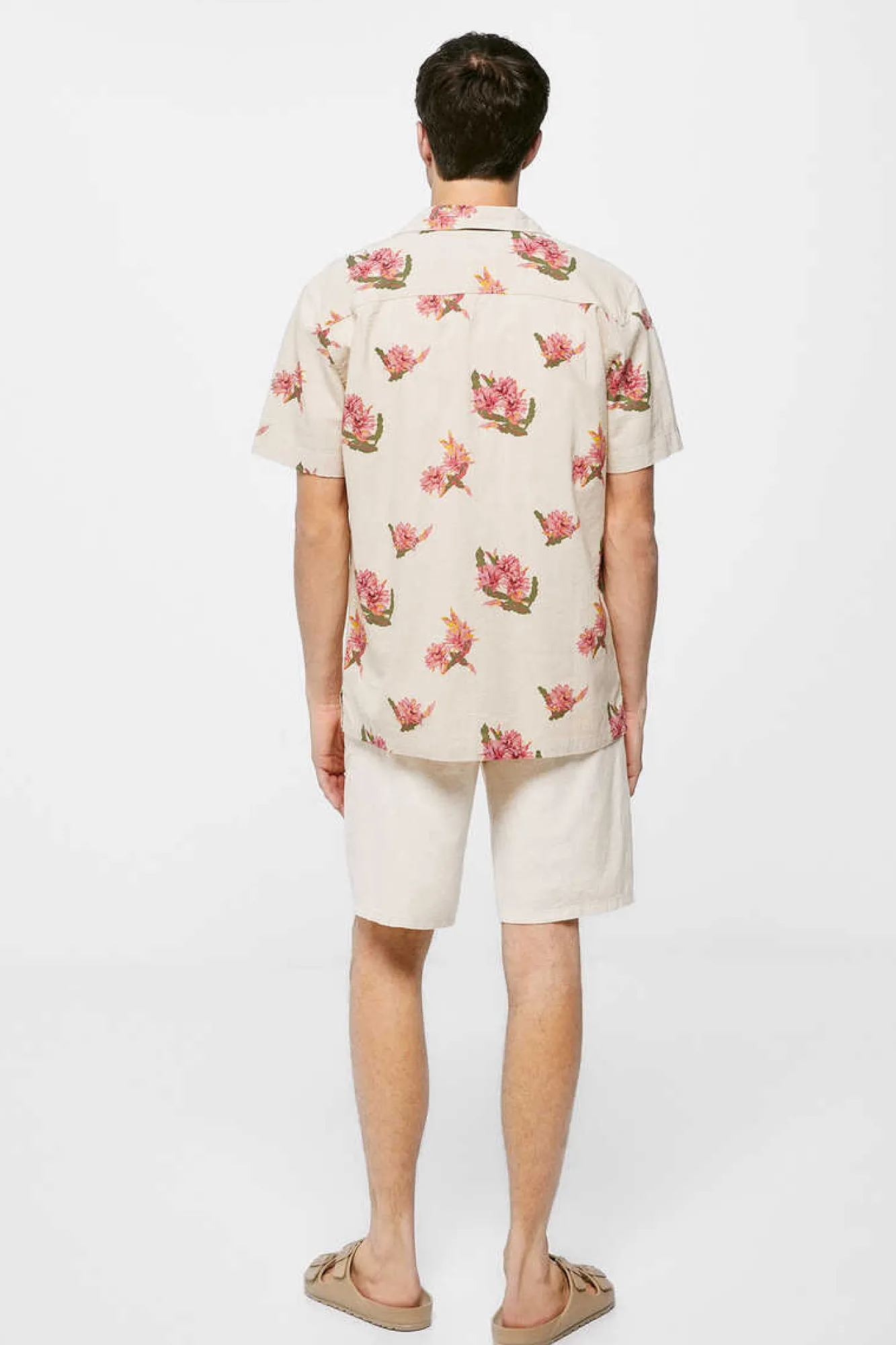 Springfield Bermudas Linho Com Debrum Camel Hot