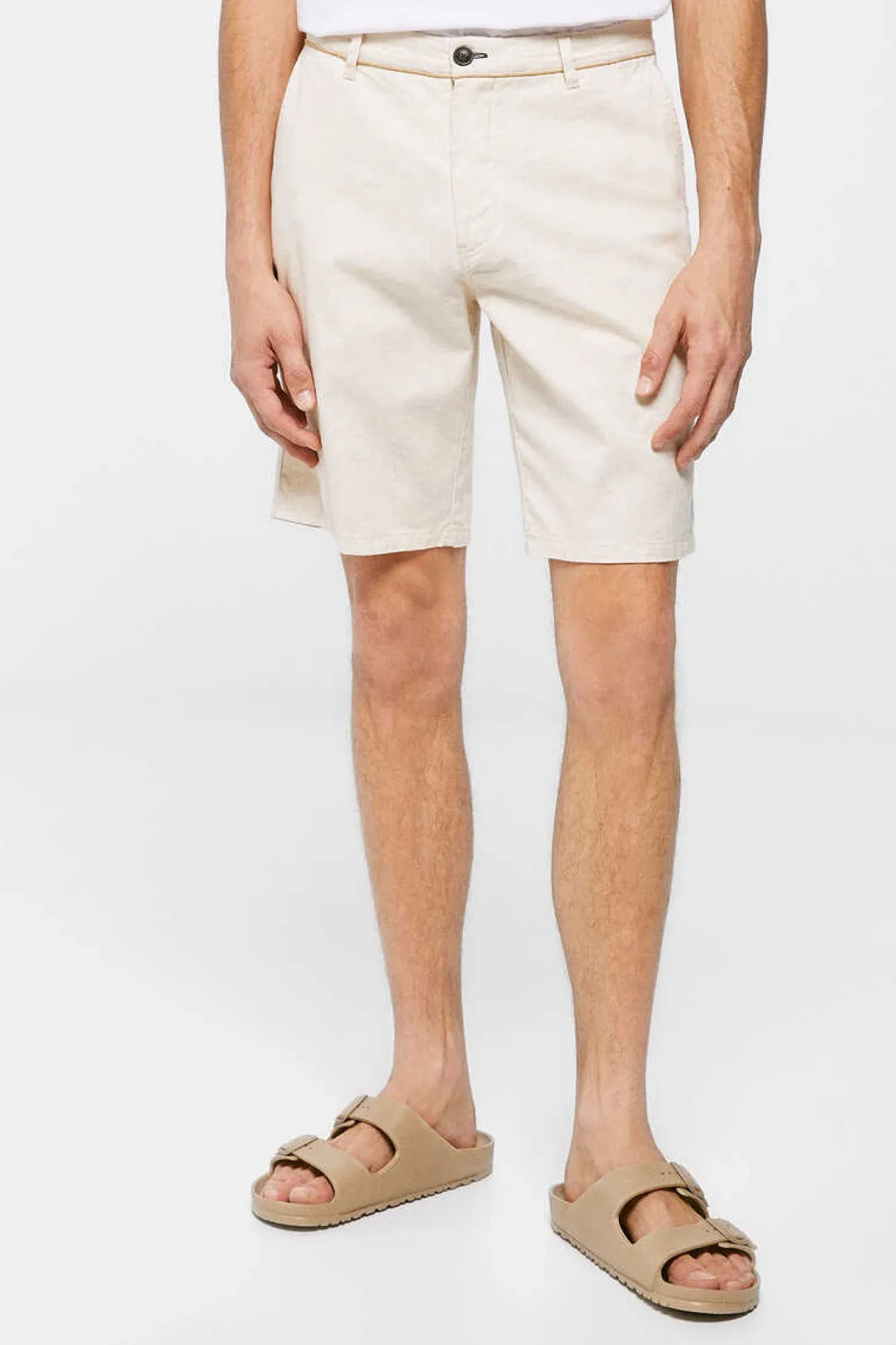 Springfield Bermudas Linho Com Debrum Camel Hot