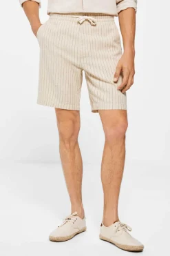 Springfield Bermudas Linho Riscas Camel Discount