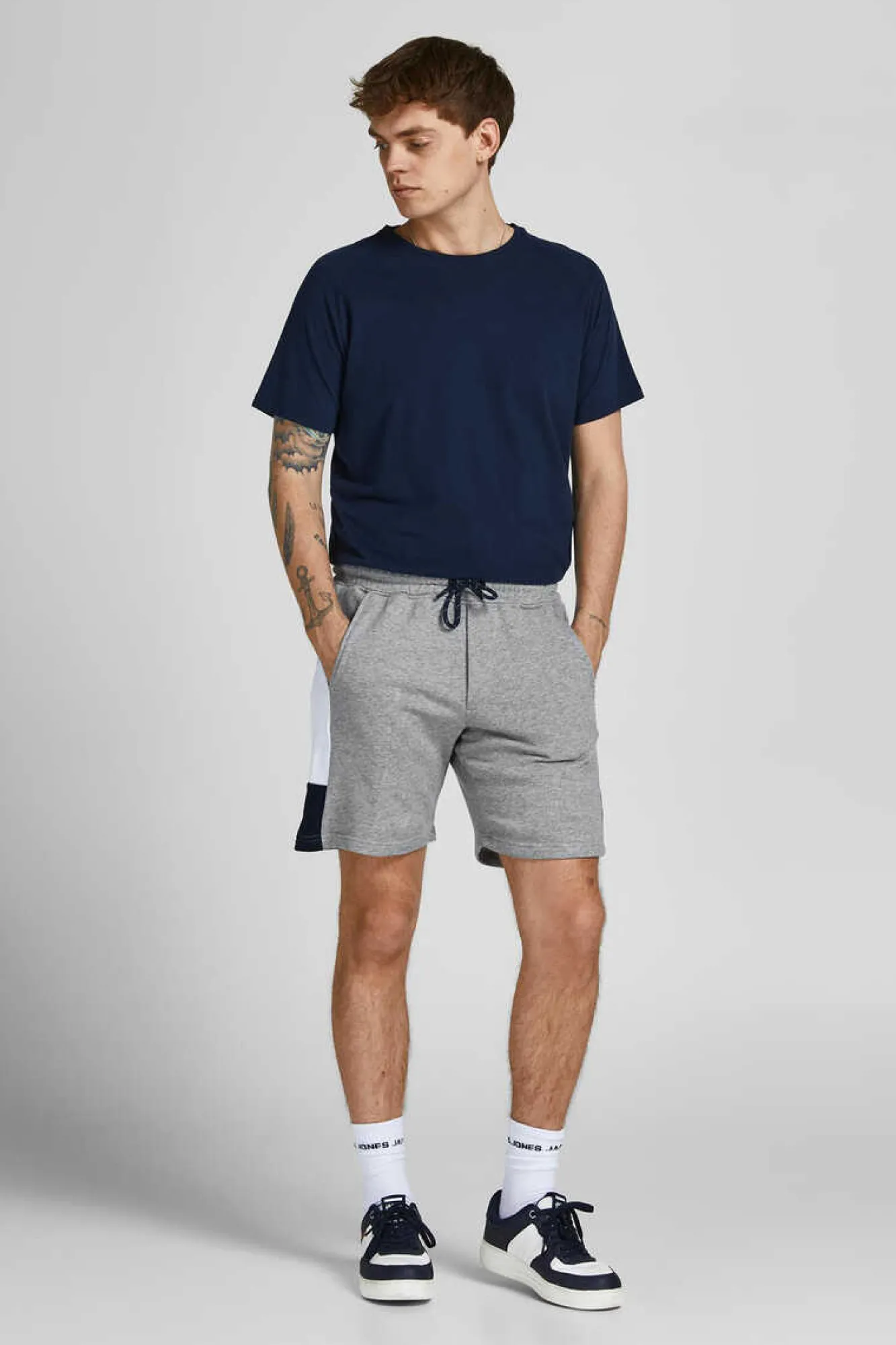 Jack & Jones Bermudas Logo Faixa Cinza New