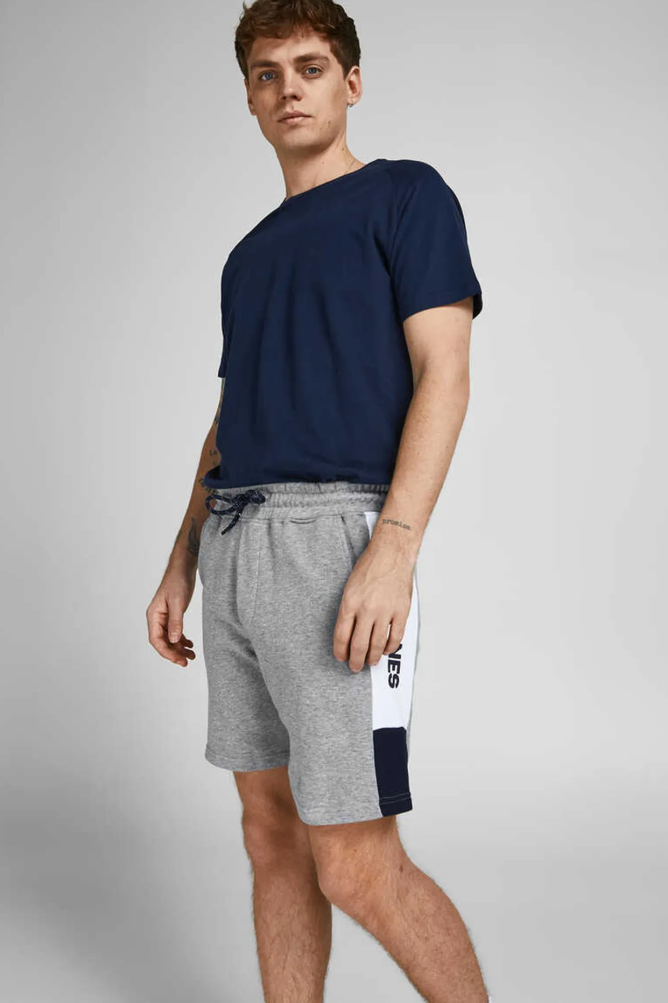 Jack & Jones Bermudas Logo Faixa Cinza New