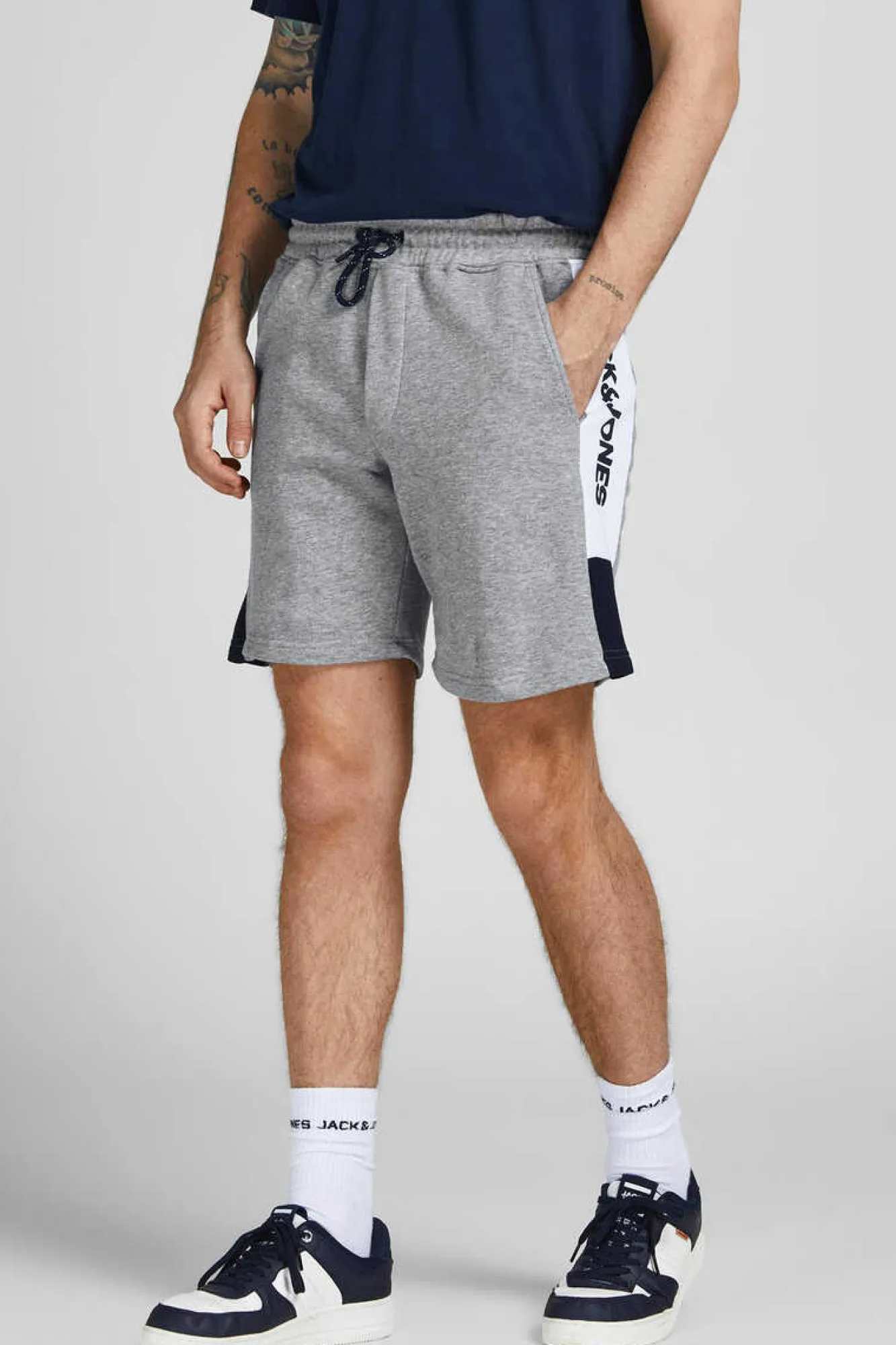 Jack & Jones Bermudas Logo Faixa Cinza New