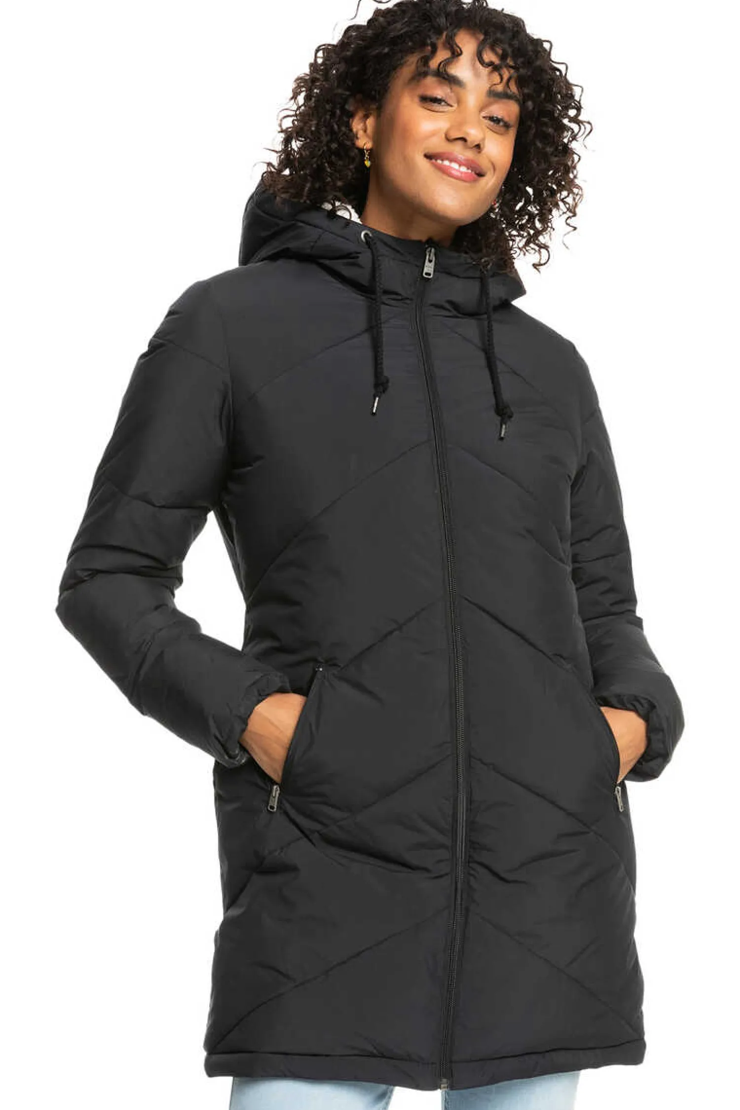 Roxy Sobretudos E Parkas-Better Weather - Casaco Acolchoado Com Capuz E Corte Comprido Para Mulher