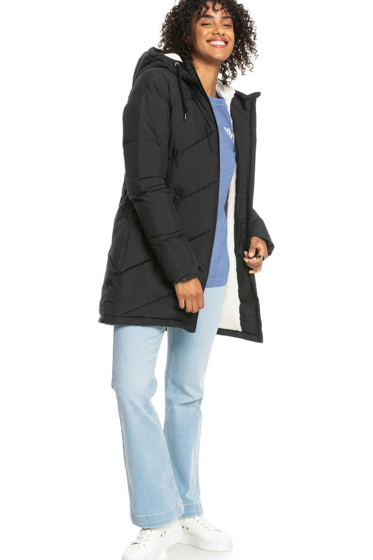 Roxy Sobretudos E Parkas-Better Weather - Casaco Acolchoado Com Capuz E Corte Comprido Para Mulher