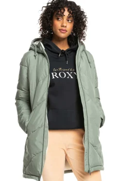 Roxy Sobretudos E Parkas-Better Weather - Casaco Acolchoado Com Capuz E Corte Comprido Para Mulher