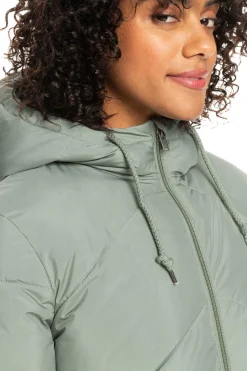 Roxy Sobretudos E Parkas-Better Weather - Casaco Acolchoado Com Capuz E Corte Comprido Para Mulher