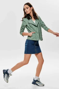 Only Blusoes E Casacos-Bikerjacke Fur Damen Mit Reisverschluss