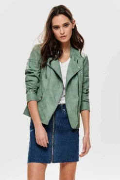 Only Blusoes E Casacos-Bikerjacke Fur Damen Mit Reisverschluss