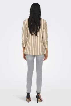 Only Blusoes E Casacos-Blazer Com Manga Enrolada