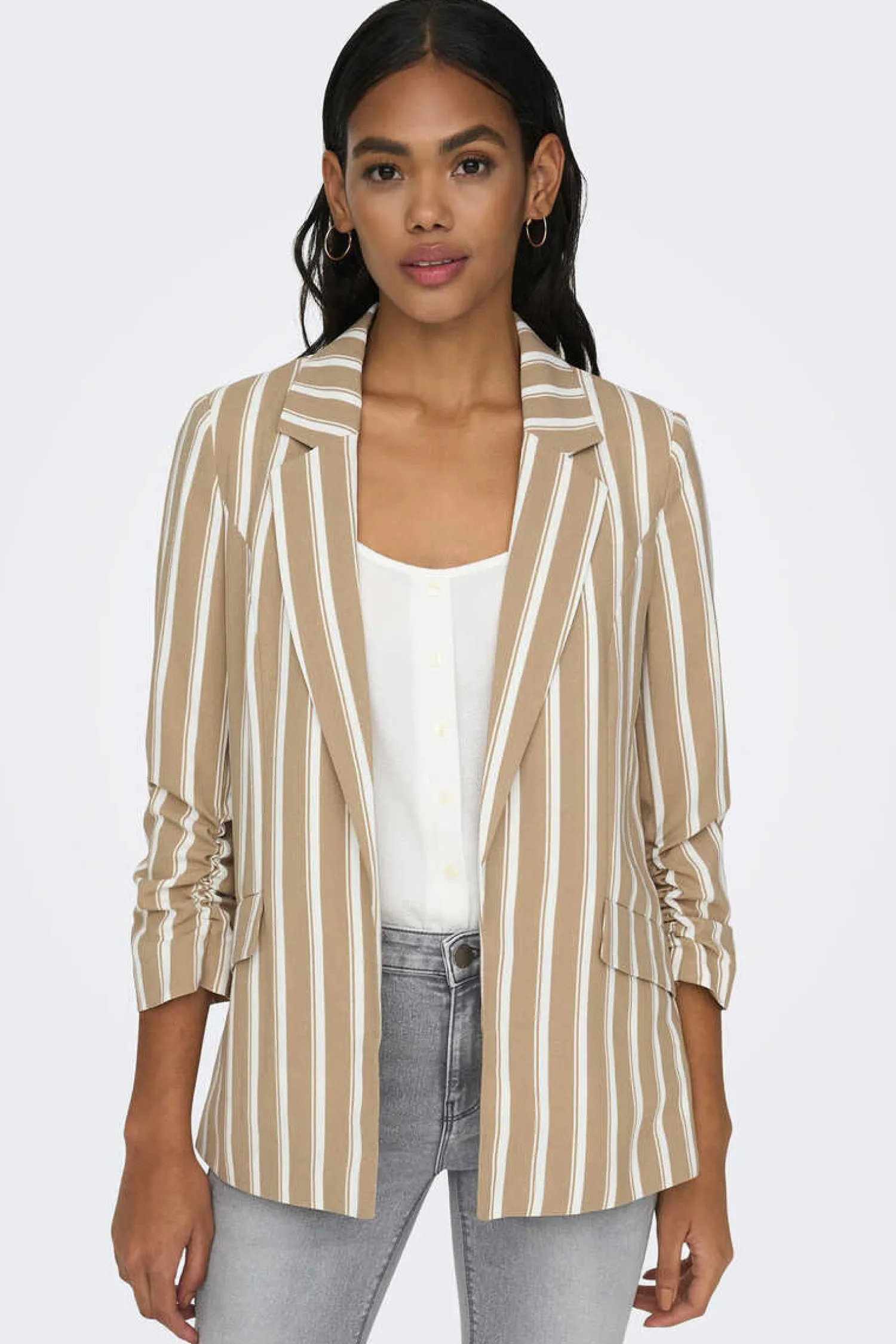 Only Blusoes E Casacos-Blazer Com Manga Enrolada