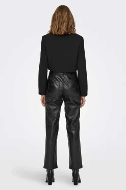 Only Blusoes E Casacos-Blazer Crop Gola Lapelas