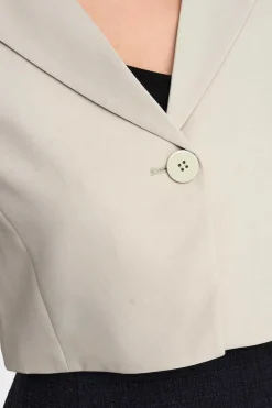 Only Blusoes E Casacos-Blazer Crop Gola Lapelas