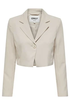 Only Blusoes E Casacos-Blazer Crop Gola Lapelas