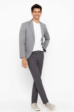 Cortefiel Blazer De Malha Cinzento Sale