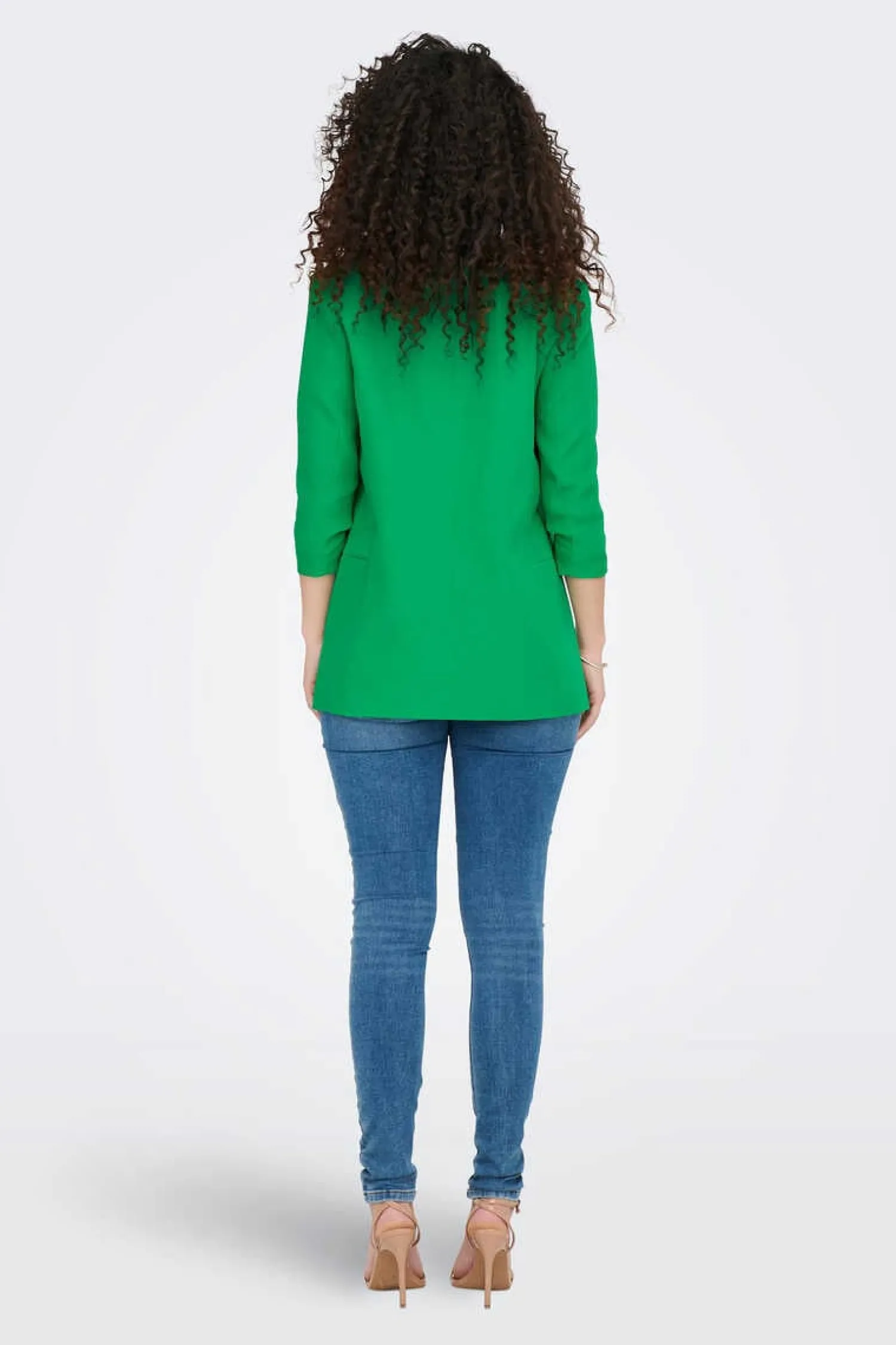 Only Blusoes E Casacos-Blazer De Manga A 3/4 Com Lapelas