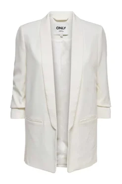 Only Blusoes E Casacos-Blazer De Manga A 3/4 Com Lapelas