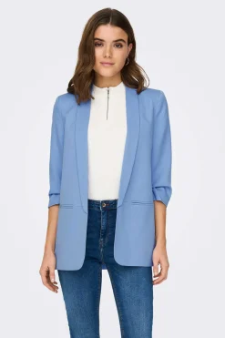 Only Blusoes E Casacos-Blazer De Manga A 3/4 Com Lapelas