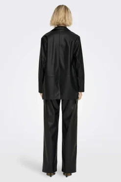 Only Blusoes E Casacos-Blazer Oversize Lederoptik