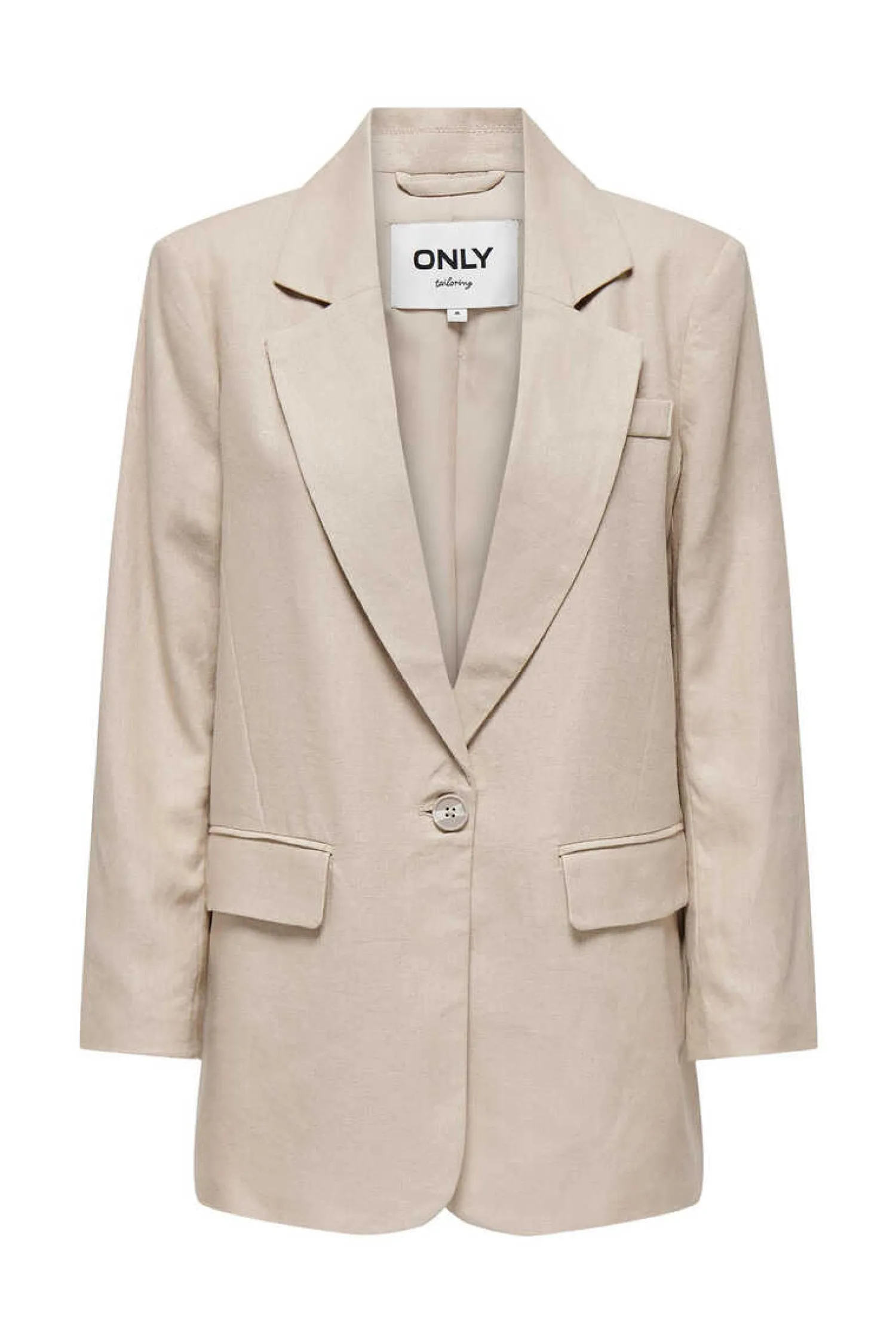 Only Blusoes E Casacos-Blazer Oversized Com Linho