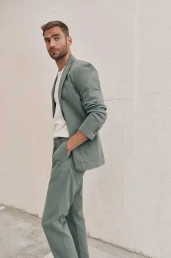 Ooto Blazer Slim Algodao Verde Hot